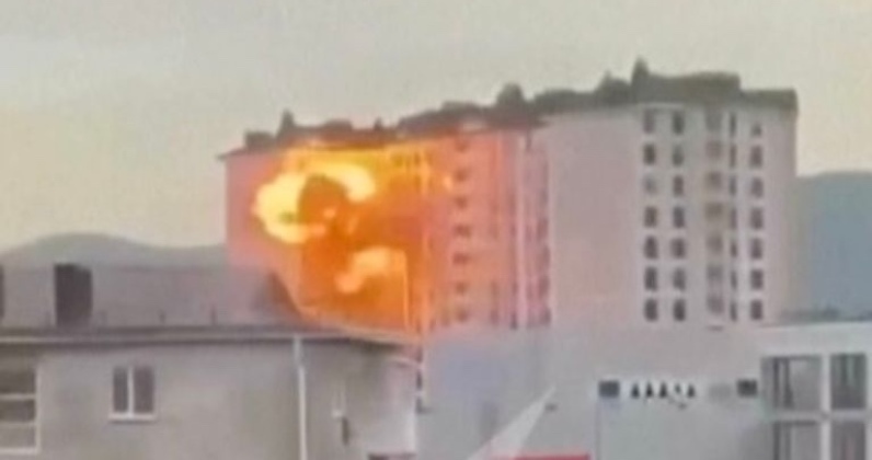 Ukrainian Drone Hits Russian Apartment Block Ukrainian Drone Hits Russian Apartment Block