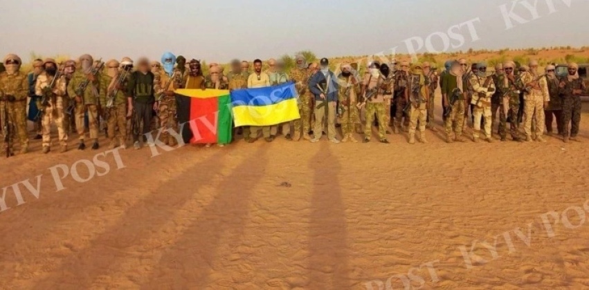 Malian Jihadists Pose with Ukrainian Flag After Receiving Drone Warfare Support