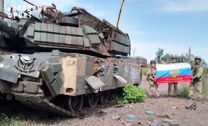 Russian Forces with Captured Up-Armoured Abrams Tank in September