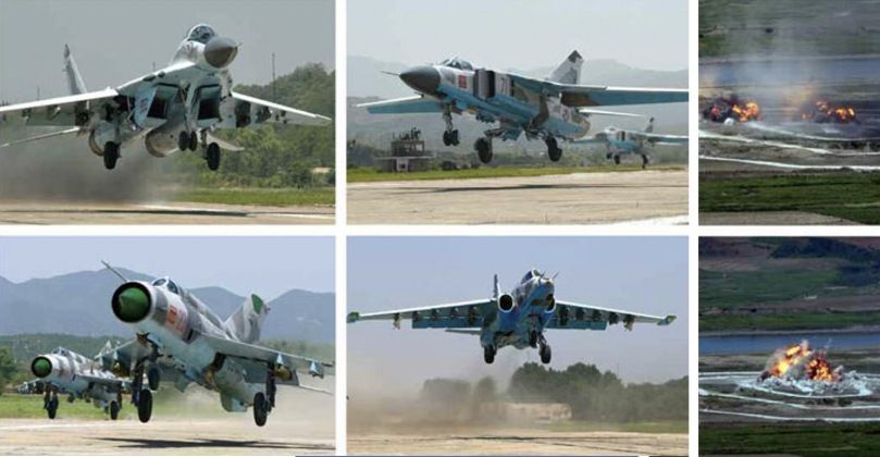 North Korean Combat Aircraft (MiG-29, MiG-23, MIG-21 and Su-25)  in 2017 Exercises