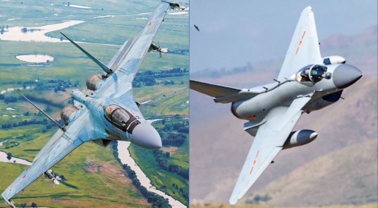 Su-35 (left) and J-10C Fighters