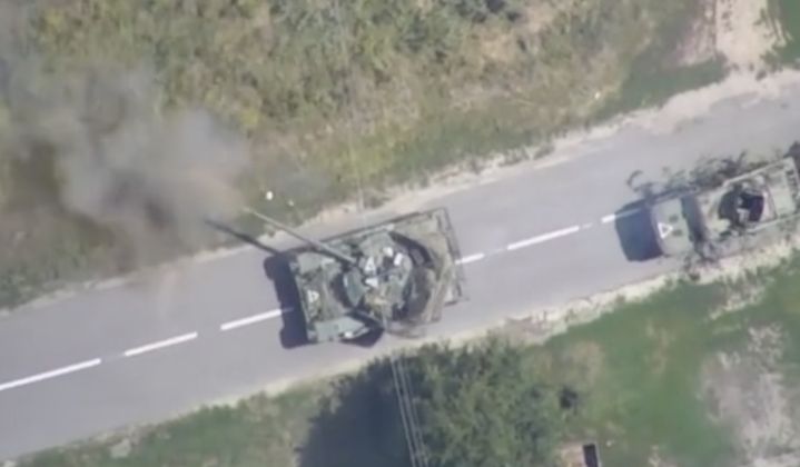 Ukrainian Army T-80 During Assault into Kursk