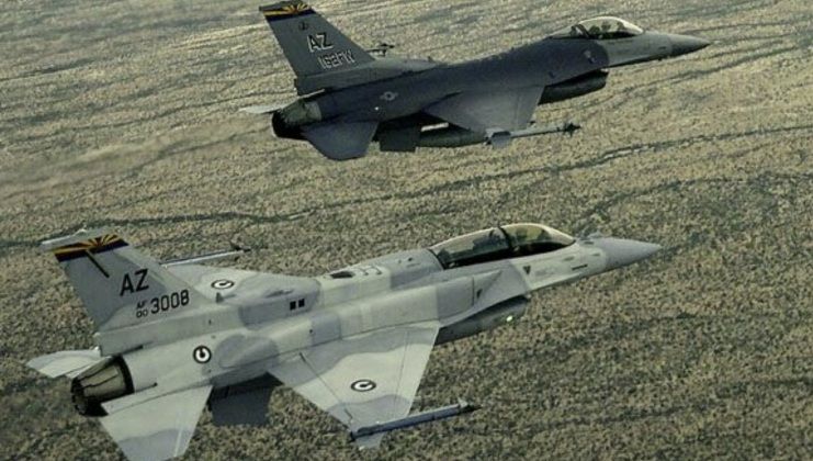 F-16E Desert Falcon Follows F-16 in Formation