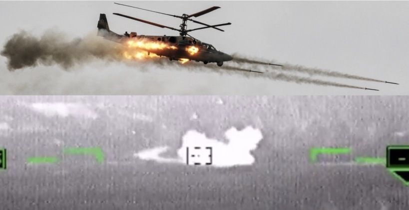 Ka-52 Firing and Footage of Successful Strike