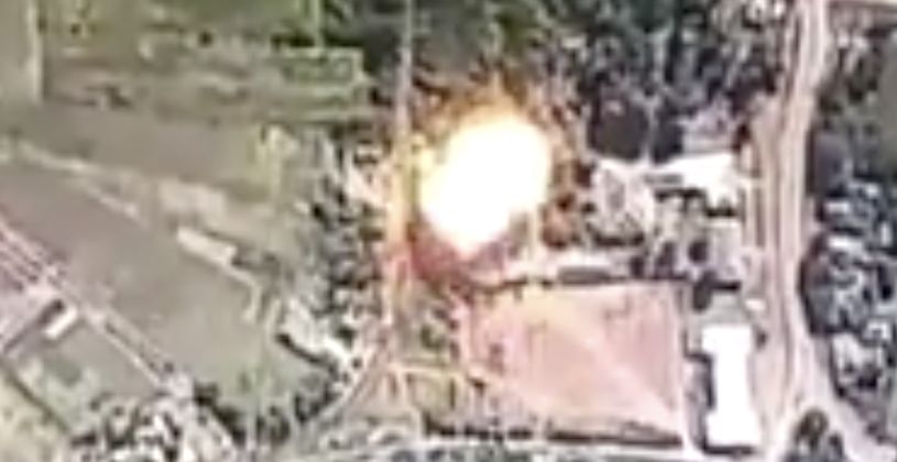 Explosion After Russian Glide Bomb Strike on Target in Kursk