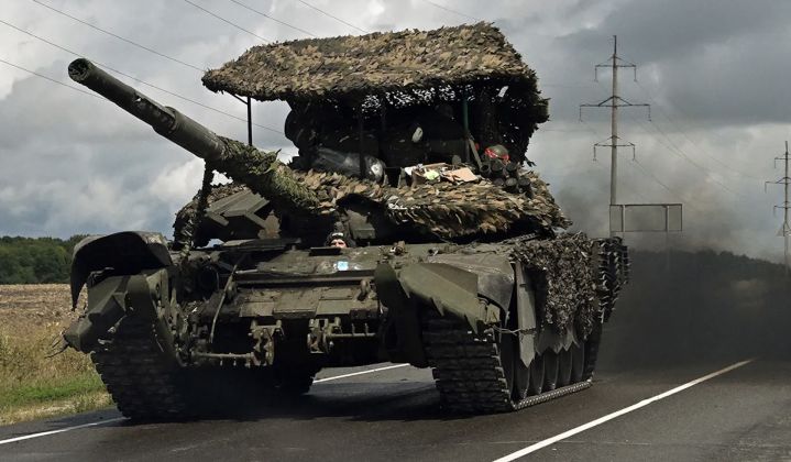 Russian T-72B3M Tank in Kursk on August 8