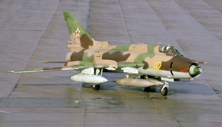 Soviet Su-17M4 Taxis at Gross Dolln Air Base in former East Germany