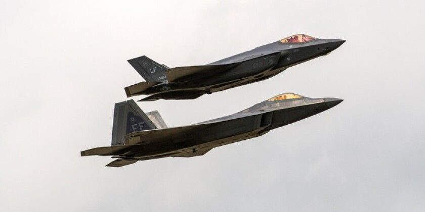 U.S. Air Force F-35 (top) and F-22