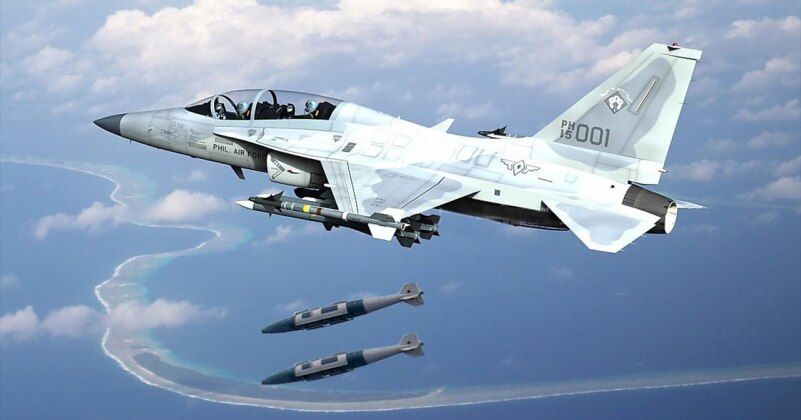 Philippine Air Force T-50 on Bombing Run