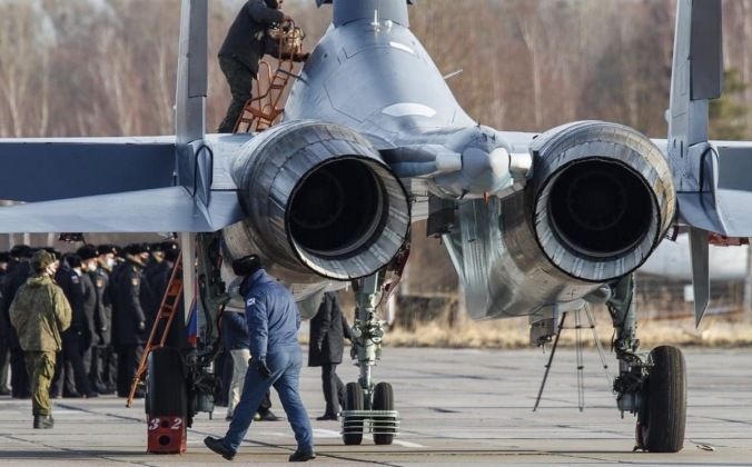 AL-41 Thrust Vectoring Engines on Su-30SM2 Fighter