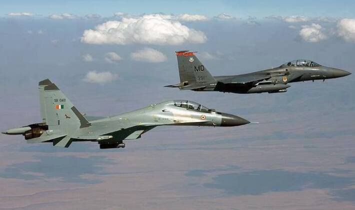 Indian Su-30MKI and American F-15