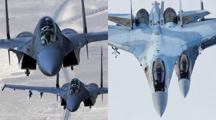 Chinese J-16s (left) and Russian Su-35s