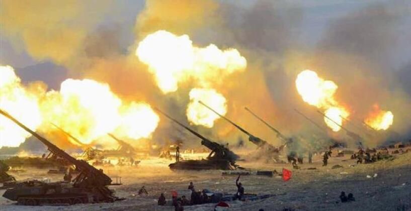 North Korean Koksan Rocket Artillery During Exercises