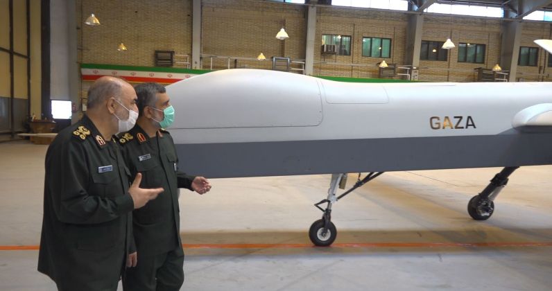 Iranian Officers Inspect ‘Gaza’ Drone