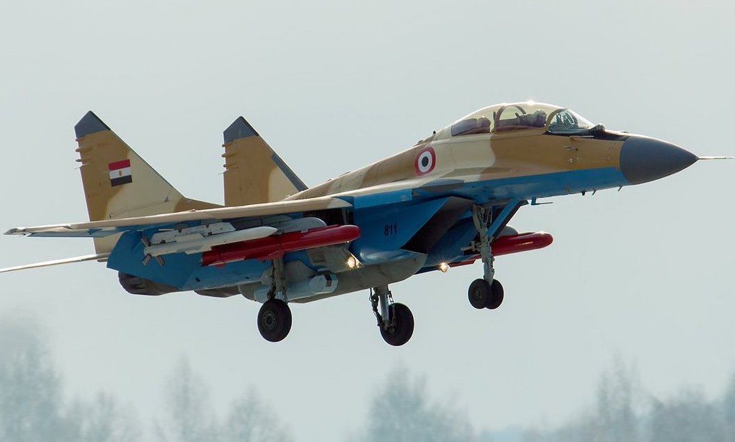  Egyptian Air Force MiG-29M2 with R-77 and Kh-38 Missiles and T-220 Targeting Pods