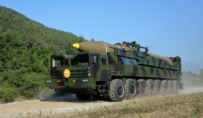 North Korean Hwasong-14 ICBM on Transporter Erector Launcher