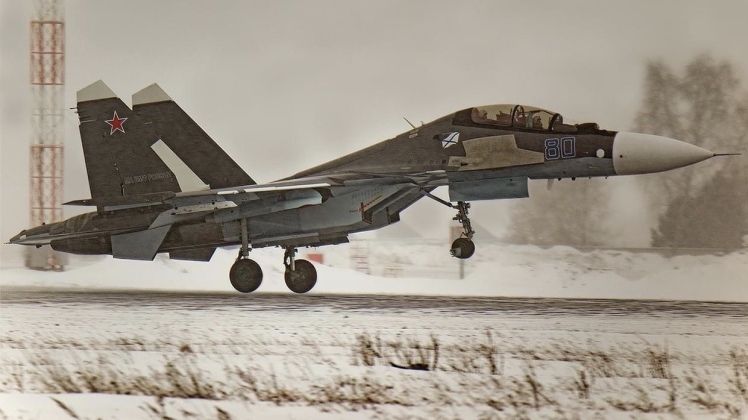 Russian Navy Su-30SM2 Fighter From First Production Batch in Early 2022