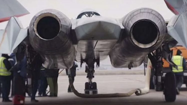 Su-57 Fighter with Project 177 Engine Preceding First Flight in December 2025