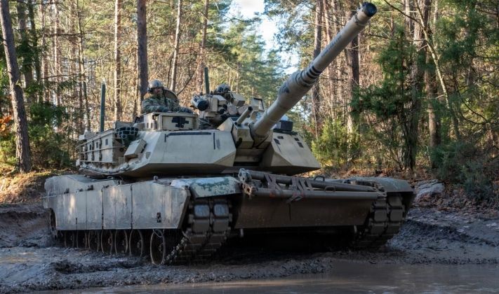 U.S. Army Abrams Tanks Train in Poland