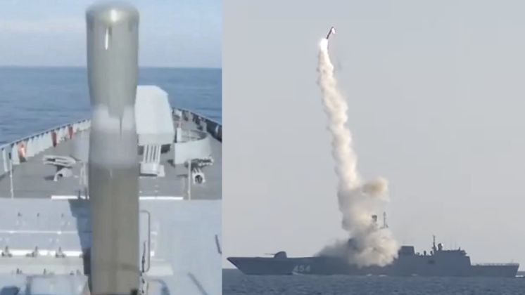 Launch of Russian Zircon Nuclear-Capable Hypersonic Cruise Missile 