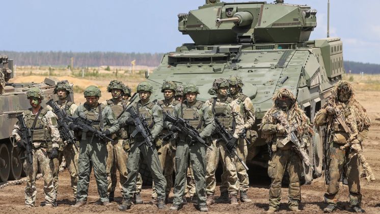 German and Lithuanian Army Personnel During Joint Exercises in Lithuania