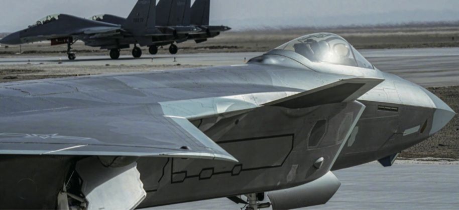 J-20 Fighter with J-16 Fighters in the Background
