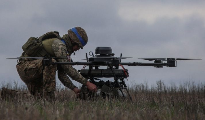 Ukrainian Serviceman and Logistics Drone