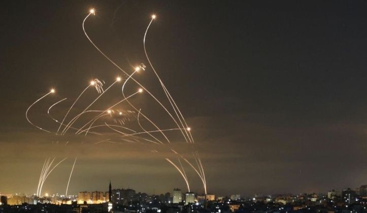 Launch of Surface-to-Air Interceptors From Iron Dome System