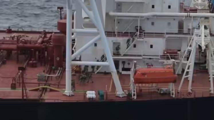 U.S. Special Forces Boarding Oil Tanker Carrying Venezuelan Oil in the Indian Ocean