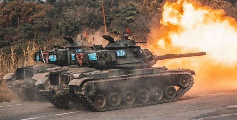 Republic of China Army M60 Tanks During Live Fire Exercises