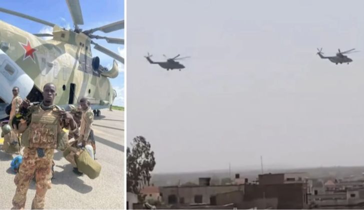 Russian Africa Corps Mi-8 Heavy Lift Helicopter in Mali