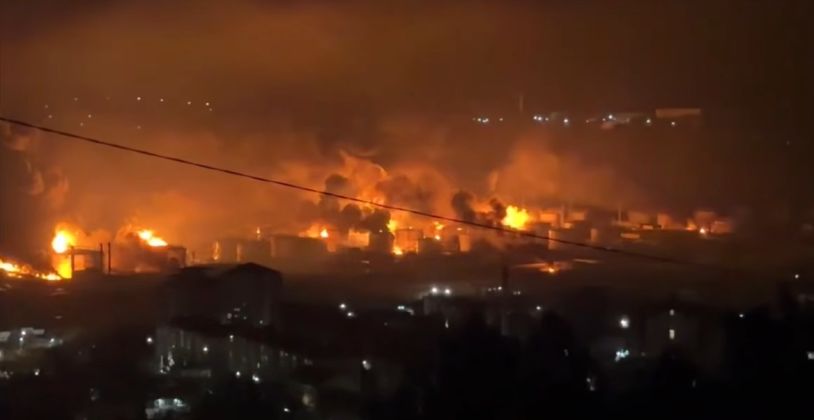 Fires Following Ukrainian Drone Strikes on Tuapse in April