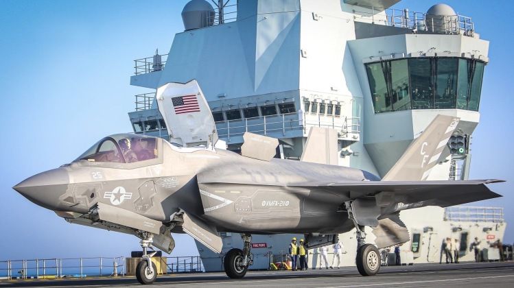 U.S. Marine Corps F-35B on British Carrier HMS Queen Elizabeth