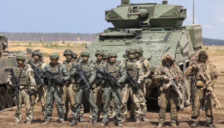 German and Lithuanian Army Personnel During Joint Exercises in Lithuania