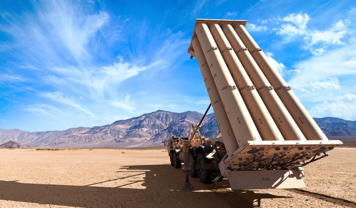 Missile Launcher From UAE Armed Forces THAAD Long Range Missile Defence System