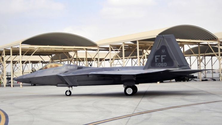 F-22 at Al Dhafra Air Base in the United Arab Emirates