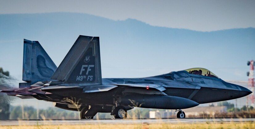 U.S. Air Force F-22 with External Fuel Tanks