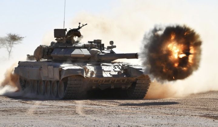 Algerian Army T-90SA Tank During Live Fire Exercises