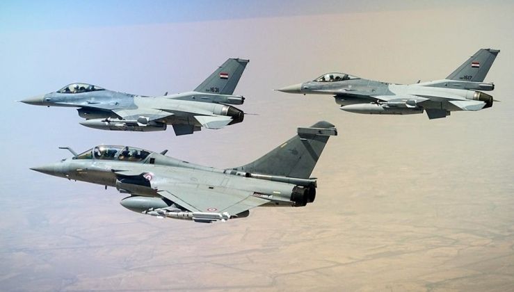 Rafale Flies Alongside F-16 Fighters