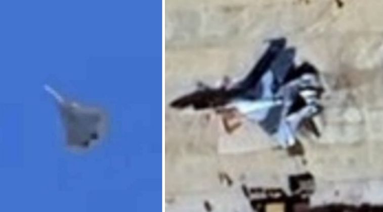 Algerian Air Force Su-57 (left) and Su-35 Fighters