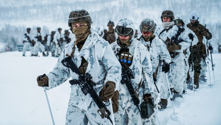 U.S. Marines in Arctic Warfare Gear During Exercises in Norway