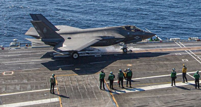 U.S. Marine Corps F-35C Fighter on USS Abraham Lincoln