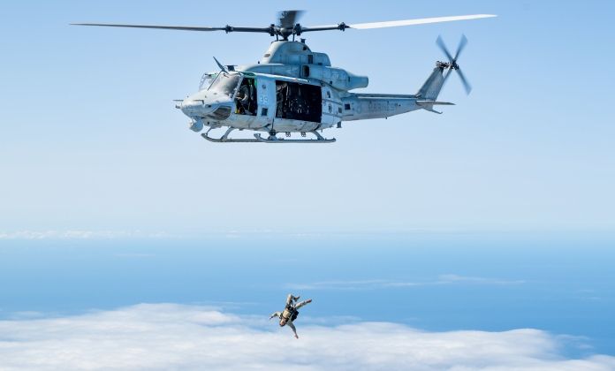 U.S. Naval Special Warfare Forces During Joint Free-Fall Training Above Okinawa