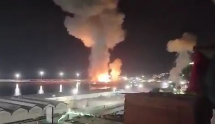 Explosion Following U.S. Attack on a Ship at the Port of La Guaira