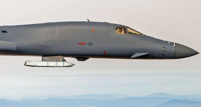 B-1B Bomber with AGM-158C Long Range Anti-Ship Missile (LRASM)