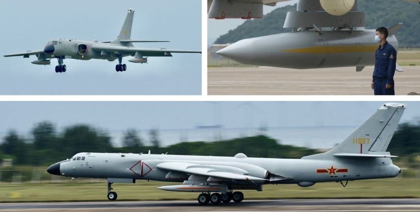 Chinese H-6K Bomber with YJ-21 Hypersonic Anti-Ship Missiles