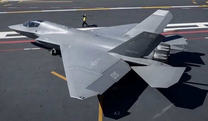 J-35 Fifth Generation Fighter on the Chinese PLA Navy Supercarrier Fujian