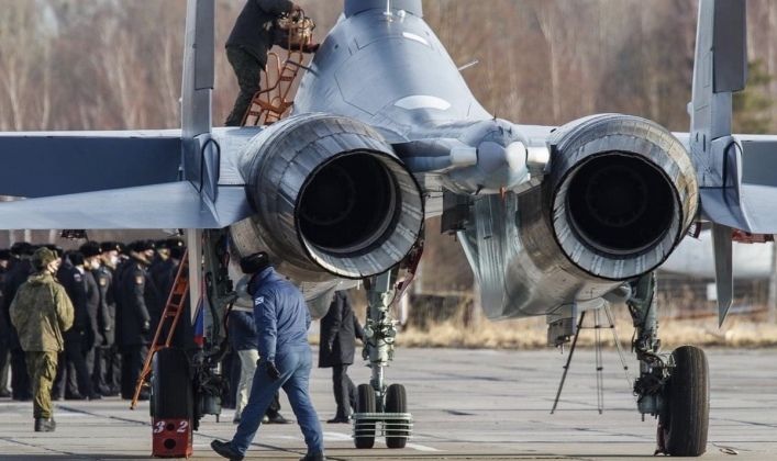 AL-41F-1S Engines on Su-30SM2 Fighter in Russian Service