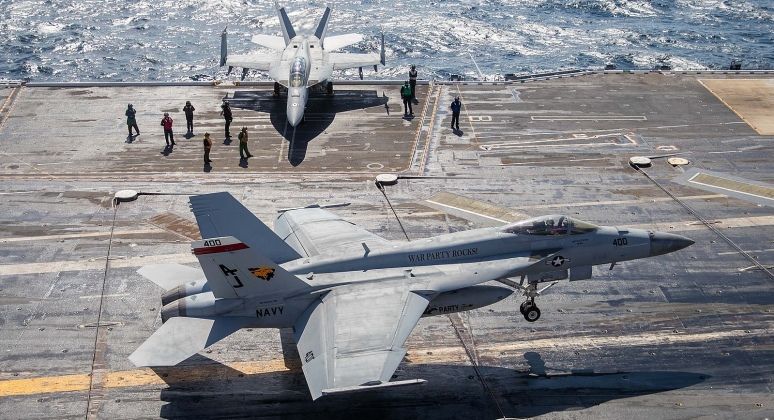 F-18E/F Fourth Generation Fighters on the USS Gerald Ford