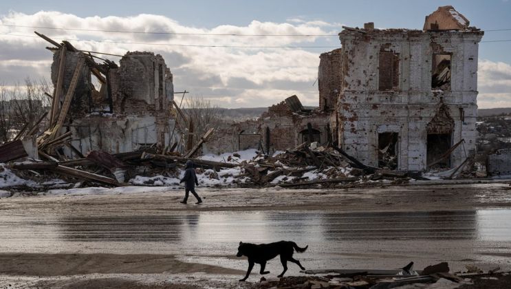 Destroyed Building as a Result of Heavy Flighting in Kupiansk